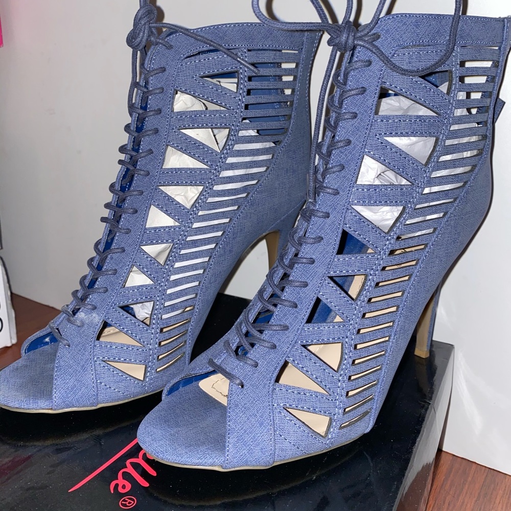 Anne Michelle Denim Caged Sandal